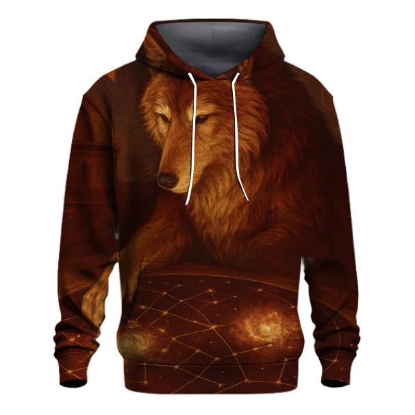 Celestial Cartographer Wolf printed hoodies