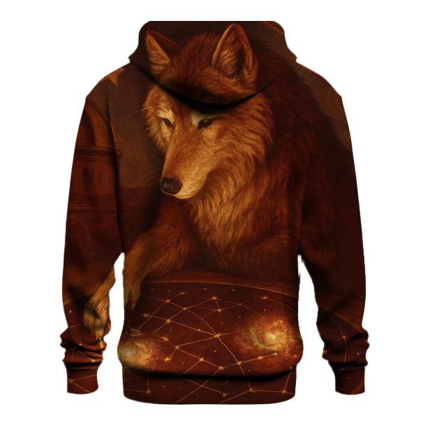 Celestial Cartographer Wolf printed hoodies