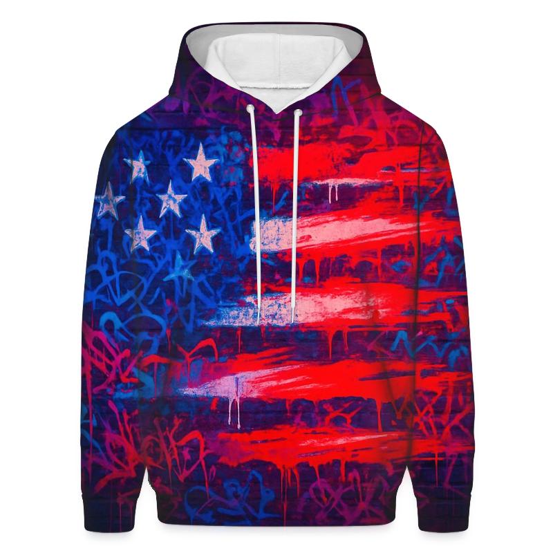 Graffiti Old Glory embroidered hoodies