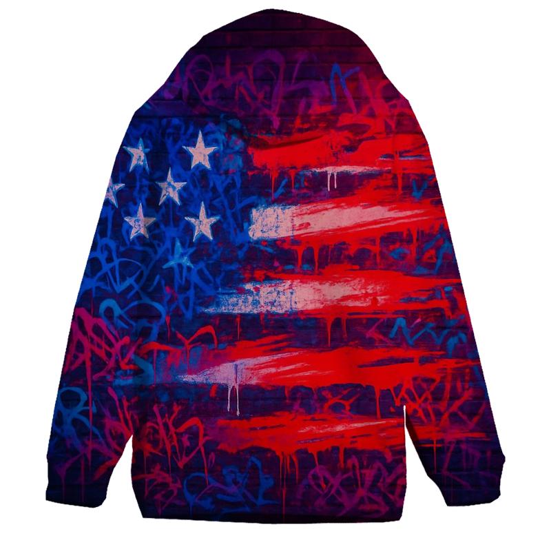 Graffiti Old Glory embroidered hoodies