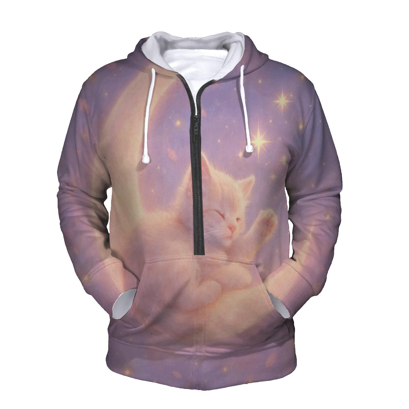 Moonlit Dream Kitten printed hoodies