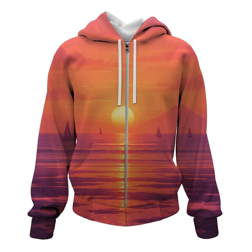 Coral Horizon Mirage graphic hoodies