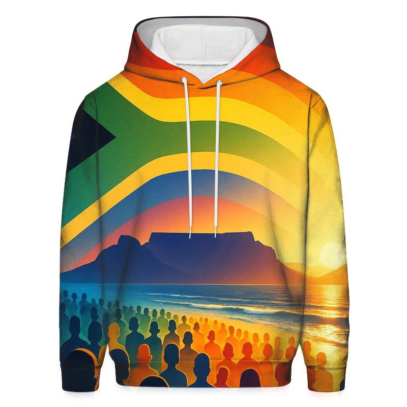 Rainbow Unity South Africa zip-up hoodies