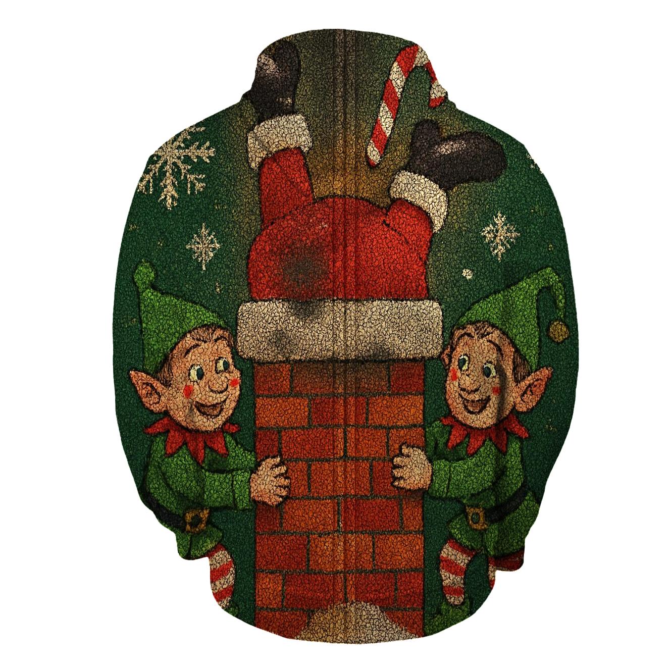 Santa Stuck In Chimney Confessional premium hoodies