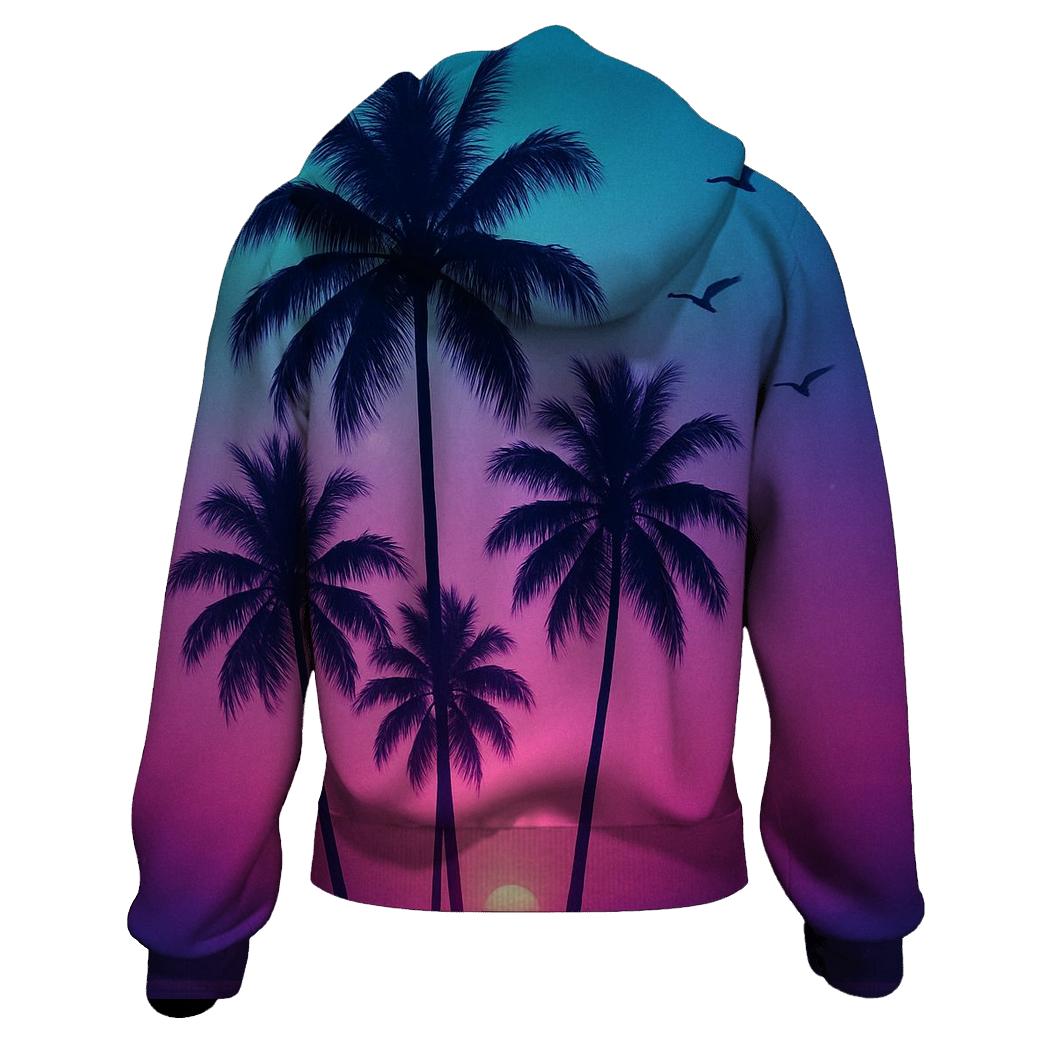 Neon Palm Afterglow premium hoodies