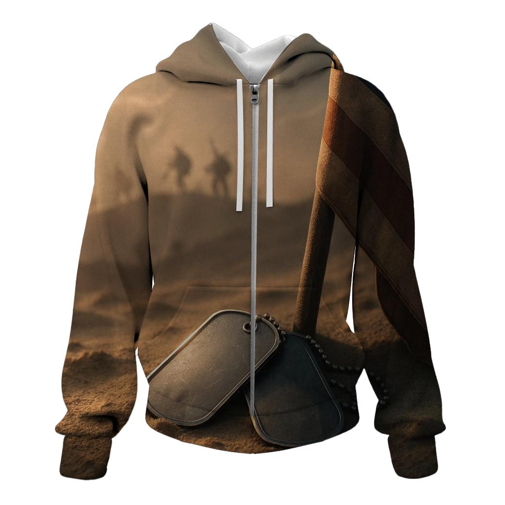 Dog Tags Of Dawn zip-up hoodies