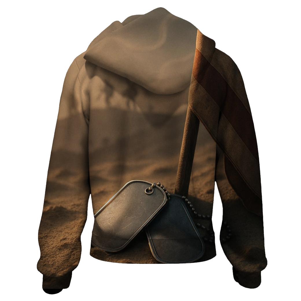 Dog Tags Of Dawn zip-up hoodies