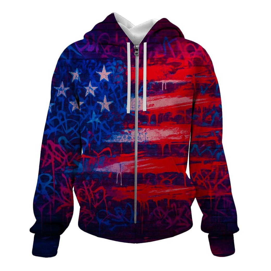 Graffiti Old Glory custom hoodies
