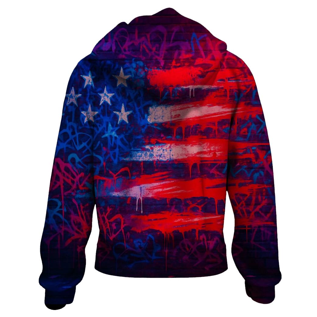 Graffiti Old Glory custom hoodies