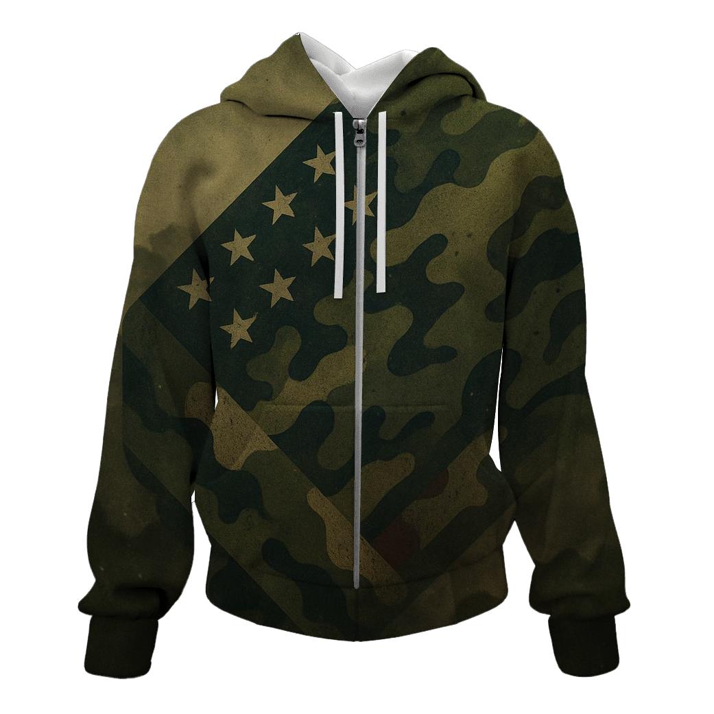 Camouflage Stars printed hoodies