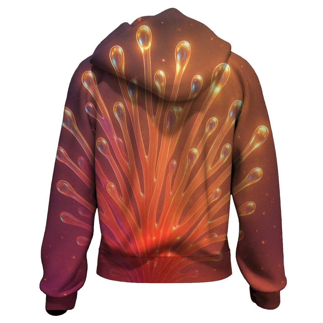 Cosmic Coral Bloom printed hoodies