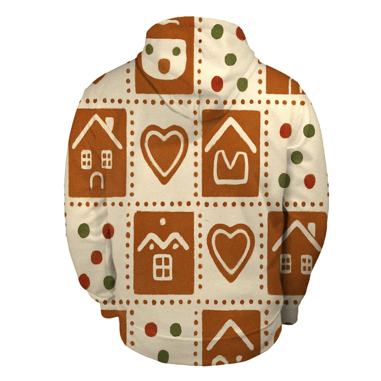 Gingerbread Tile Mosaic On Beige Background custom hoodies