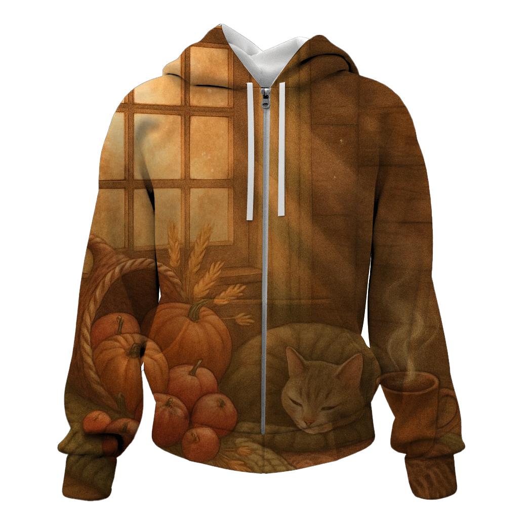 Cozy Cabin Cornucopia Nook embroidered hoodies