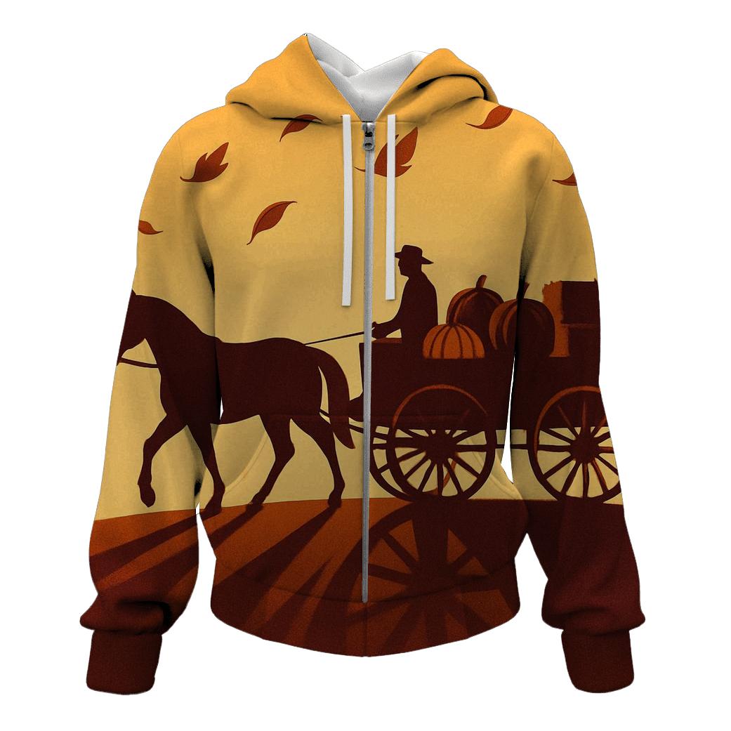 Sunset Harvest Wagon lightweight hoodies