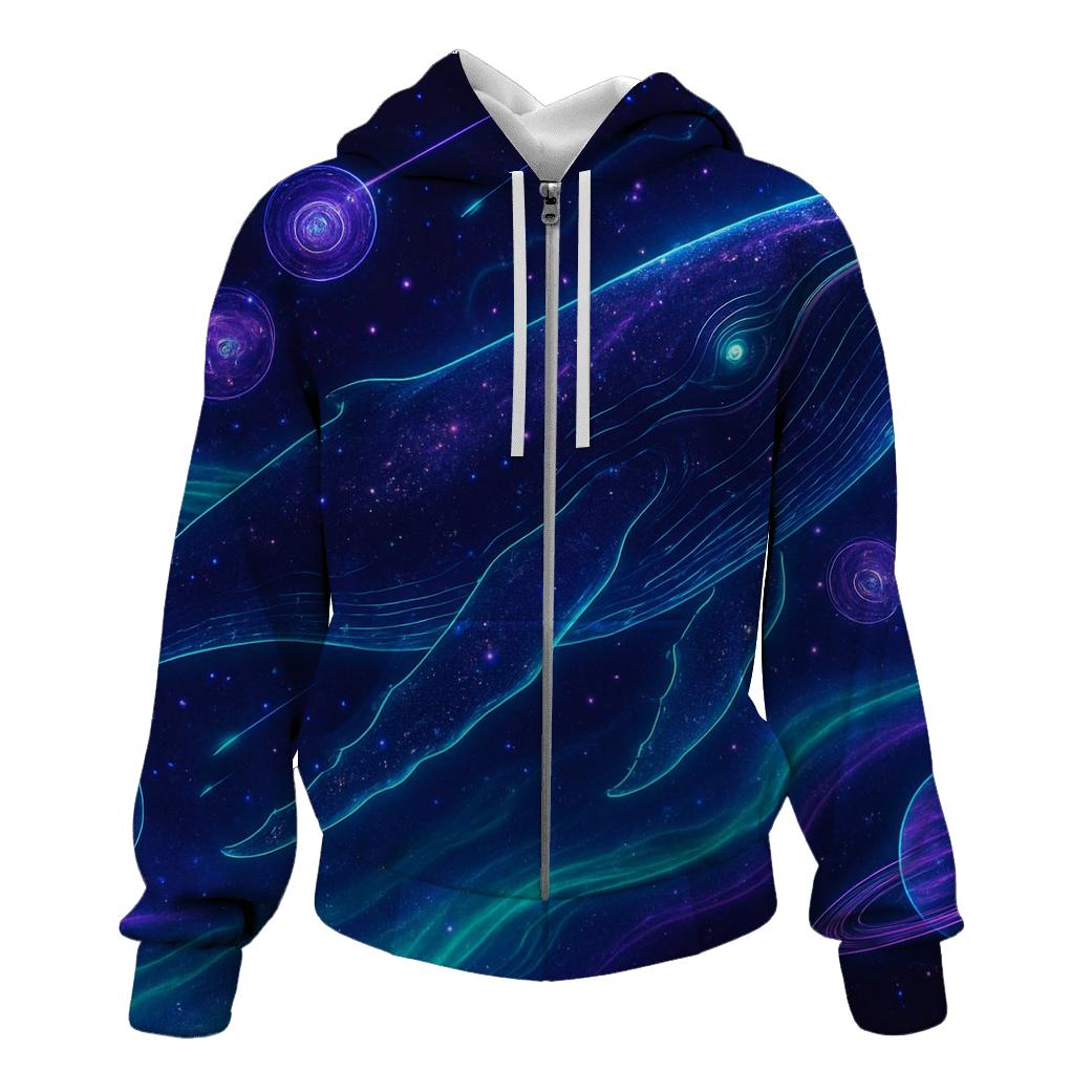 Neon Aurora Whale hoodie designs