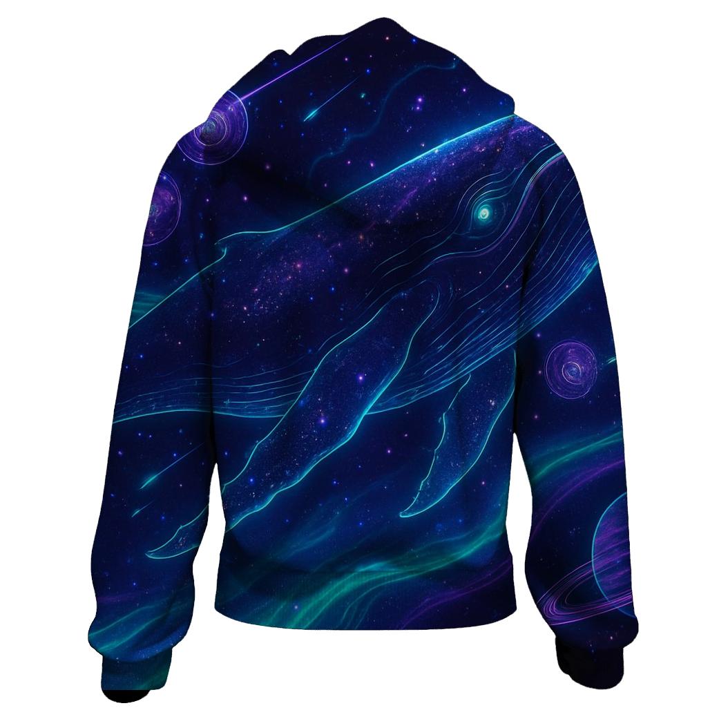 Neon Aurora Whale hoodie designs