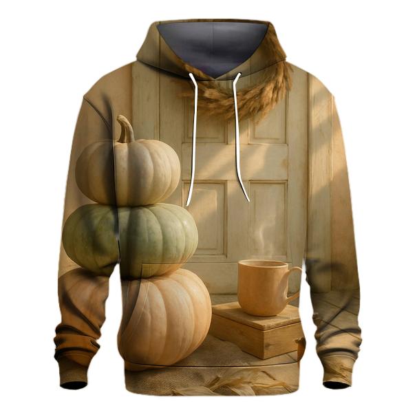 Sunlit Pumpkins On Front Porch pullover hoodies