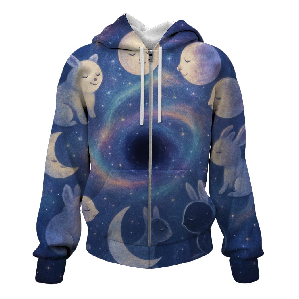 Moon Phase Menagerie zip-up hoodies