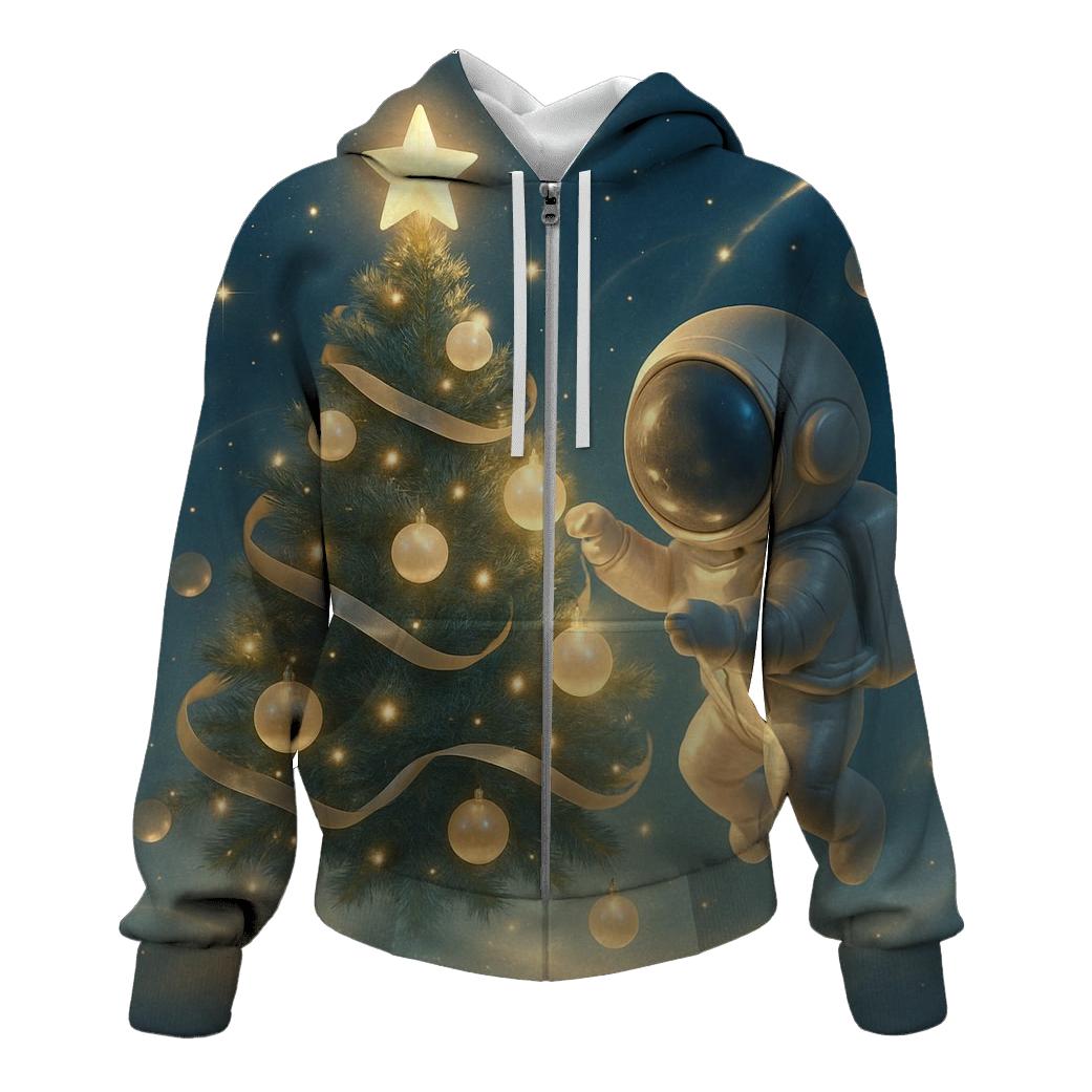 Ornament Astronaut Tree Tinkering embroidered hoodies