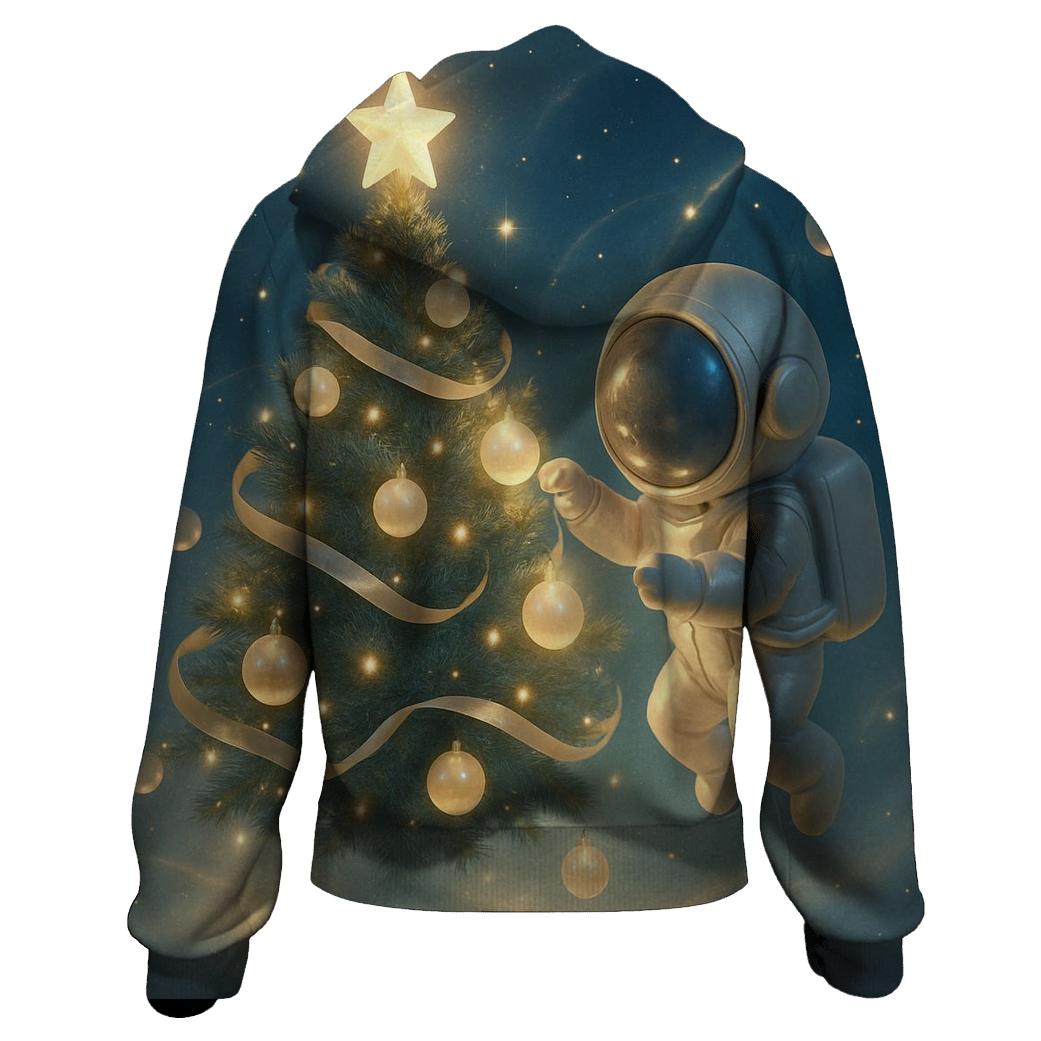 Ornament Astronaut Tree Tinkering embroidered hoodies