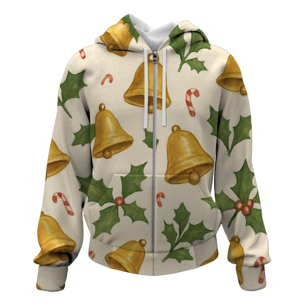 Golden Bell Scatter On Ivory Background premium hoodies