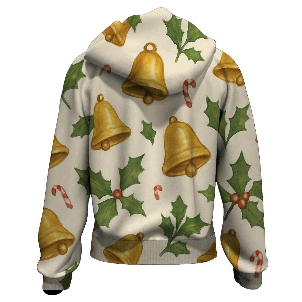 Golden Bell Scatter On Ivory Background premium hoodies