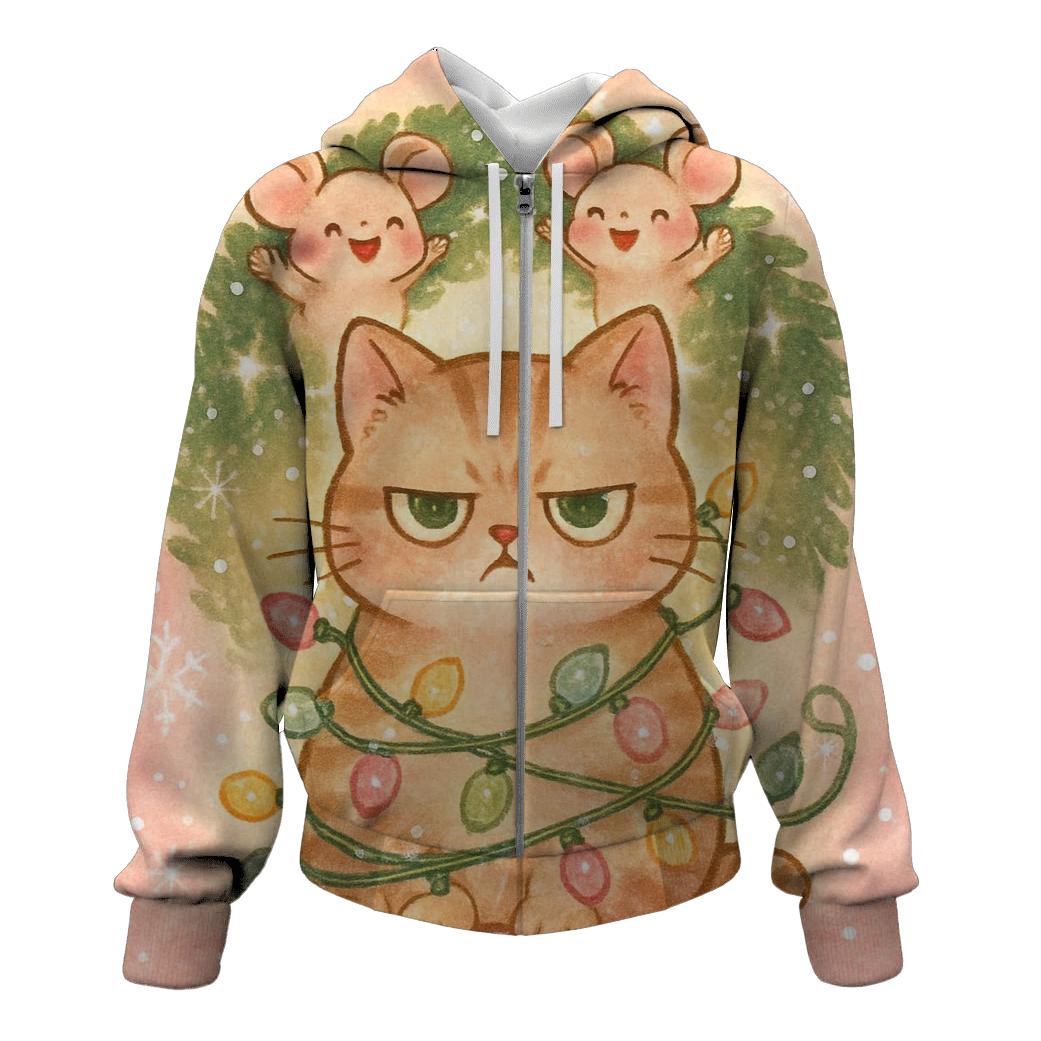 Grumpy Cat In Lights Rebellion premium hoodies