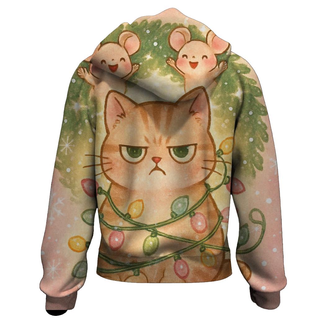 Grumpy Cat In Lights Rebellion premium hoodies