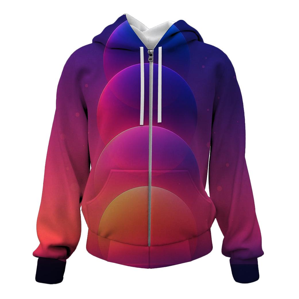 Sunset Geometry Drift lightweight hoodies