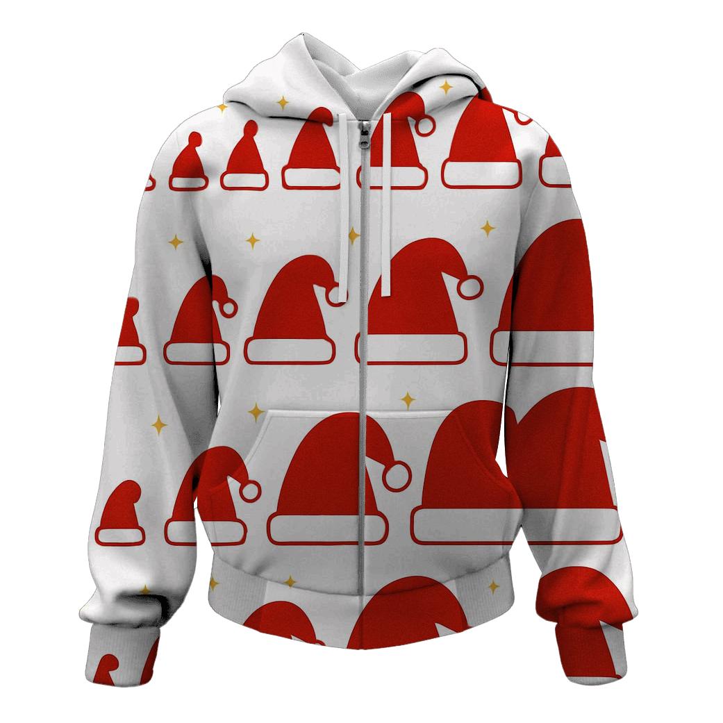 Santa Hat Silhouette Progression On White Background hoodie designs