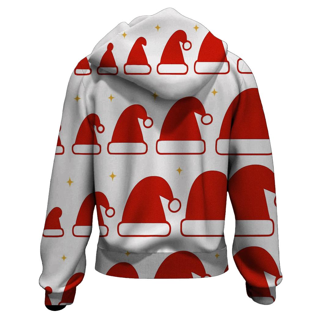 Santa Hat Silhouette Progression On White Background hoodie designs