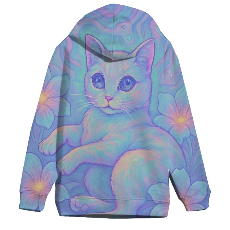 Psychedelic Dream Garden Cat custom hoodies