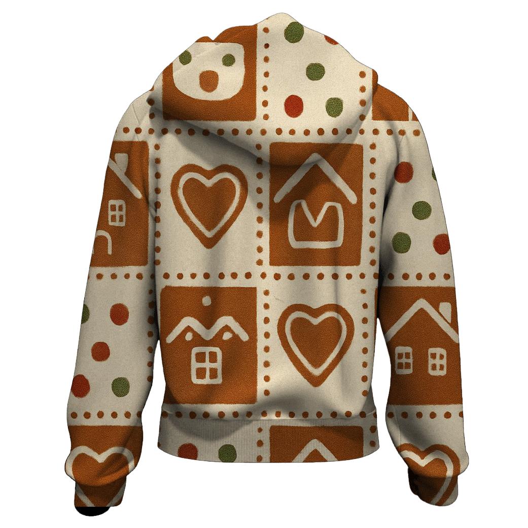 Gingerbread Tile Mosaic On Beige Background graphic hoodies