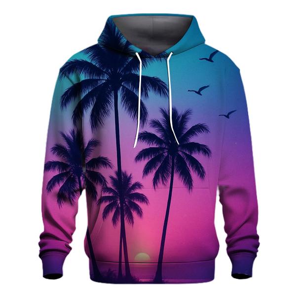 Neon Palm Afterglow lightweight hoodies