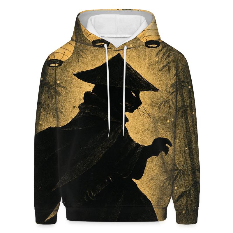 Samurai Lantern Night Cat designer hoodies