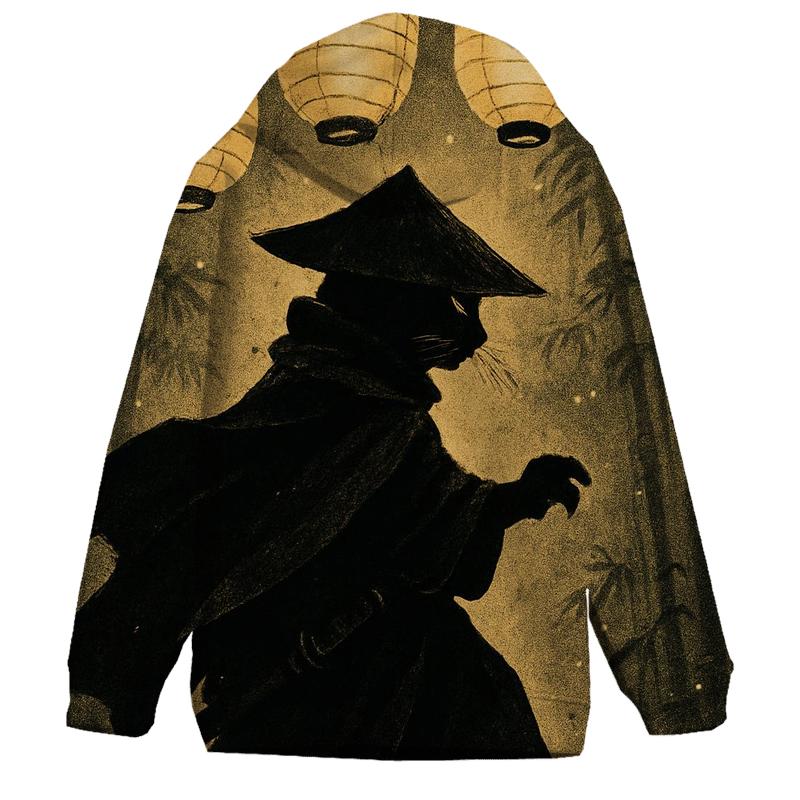 Samurai Lantern Night Cat designer hoodies