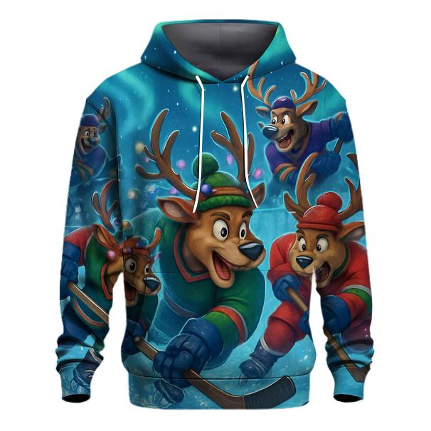 Reindeer Ice Hockey Riot embroidered hoodies