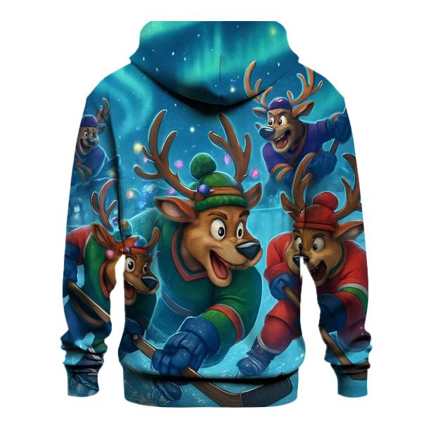 Reindeer Ice Hockey Riot embroidered hoodies