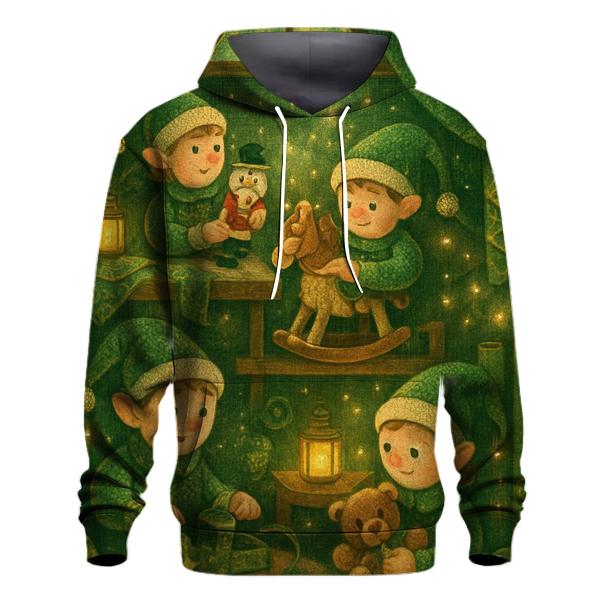 Elves Midnight Gift Workshop graphic hoodies