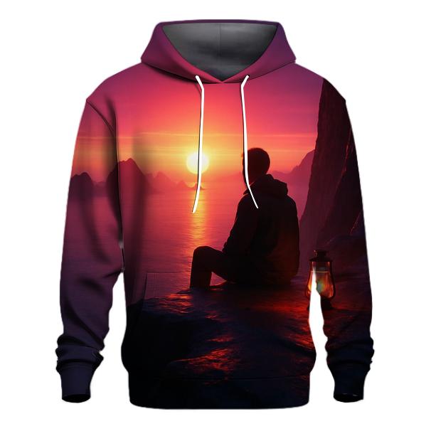 Crimson Twilight Overlook heavyweight hoodies