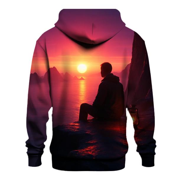 Crimson Twilight Overlook heavyweight hoodies
