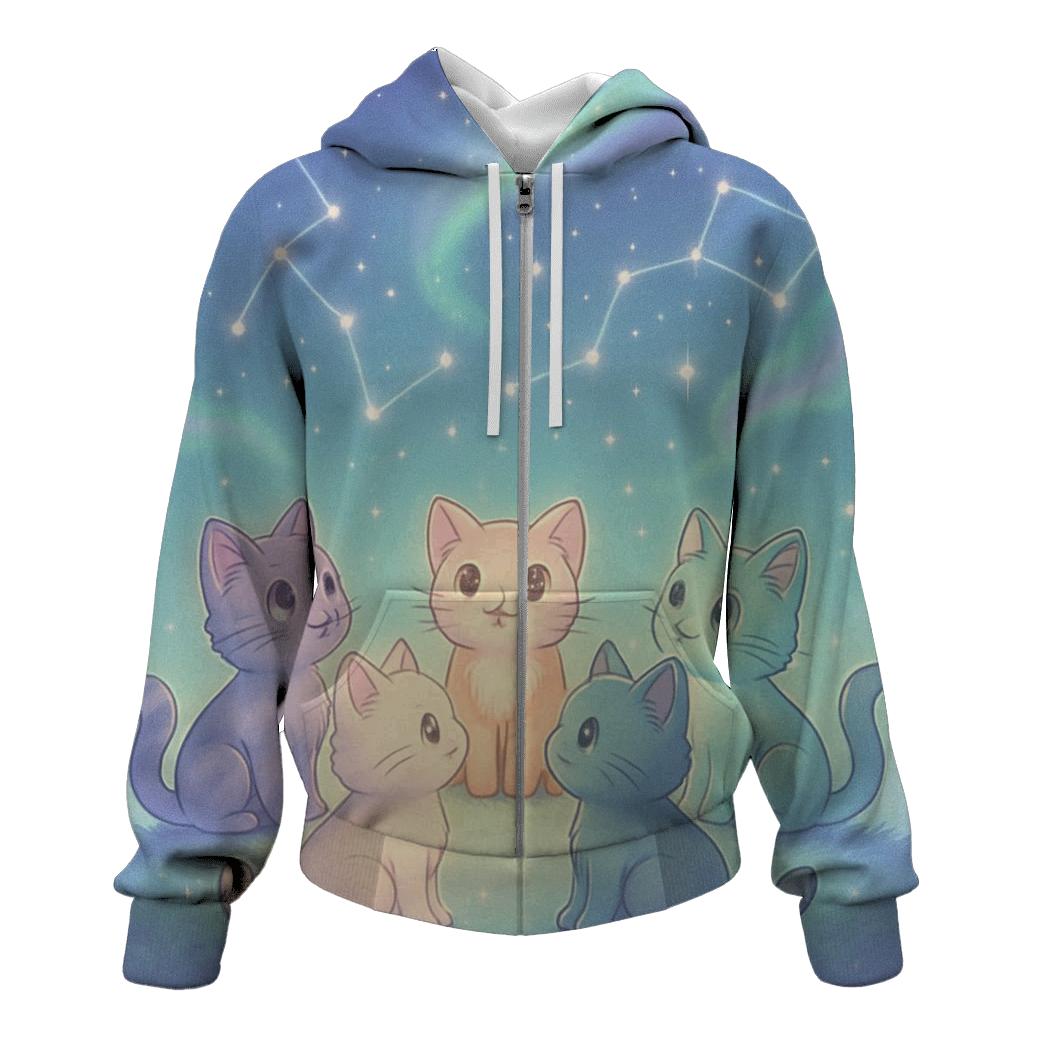 Stargazer Kittens Circle designer hoodies