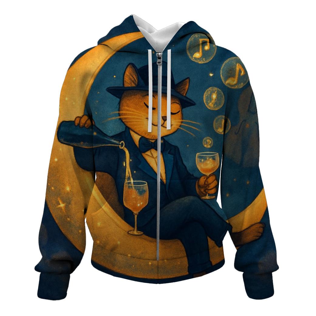 Galactic Jazz Lounge Cat custom hoodies