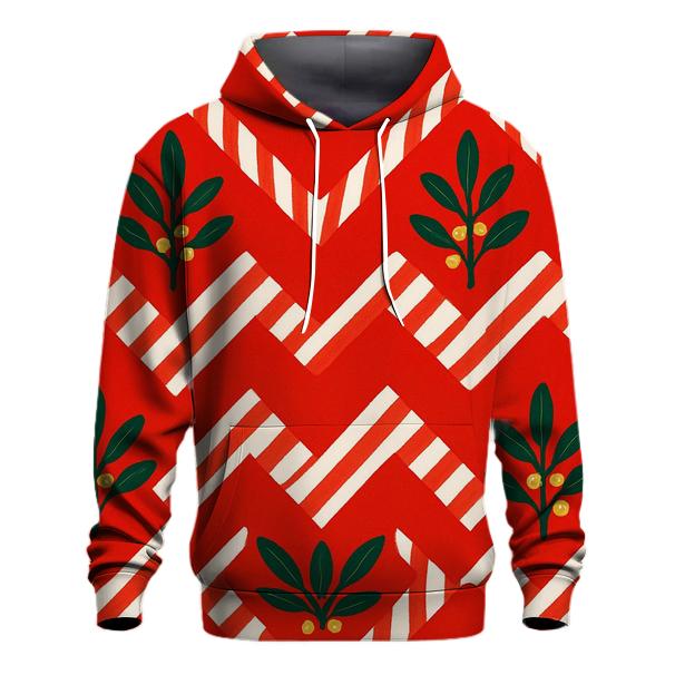 Candy Cane Chevron On Red Background hoodie trends
