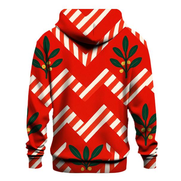 Candy Cane Chevron On Red Background hoodie trends