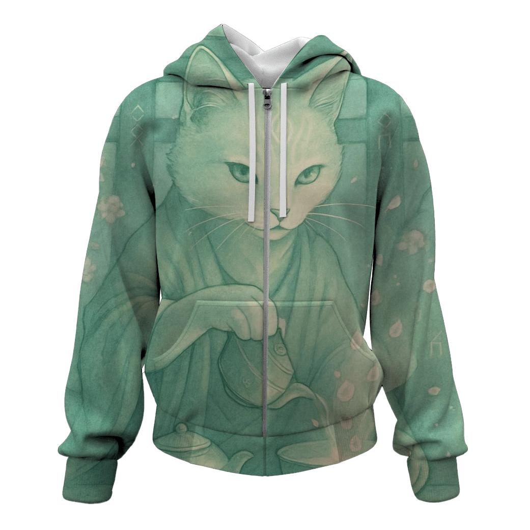 Tea Ceremony Mystic Guardian Cat hoodies fashion