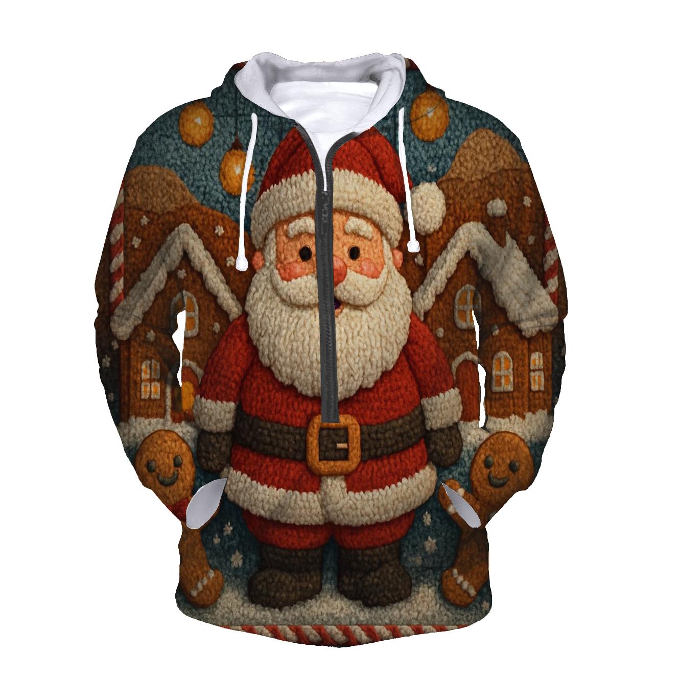 Gingerbread Workshop Santa pullover hoodies