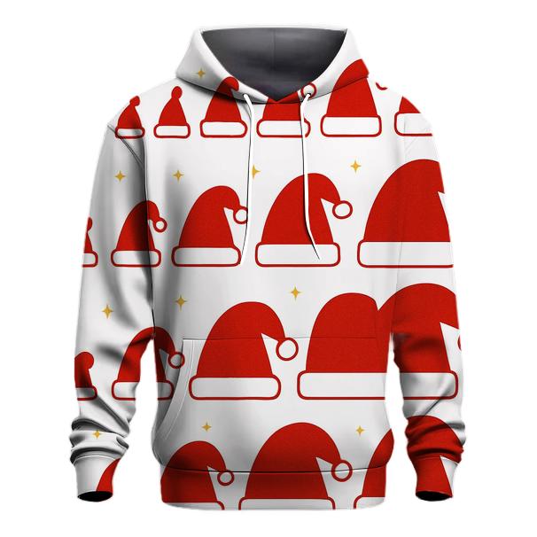 Santa Hat Silhouette Progression On White Background pullover hoodies