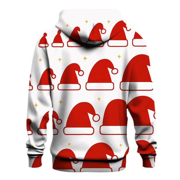 Santa Hat Silhouette Progression On White Background pullover hoodies