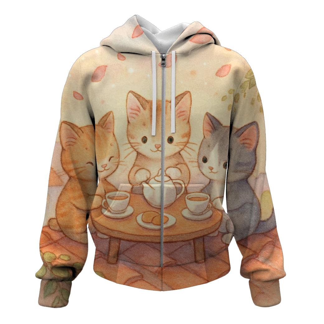 Tea Party Alley Kittens designer hoodies